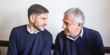 Gerardo Morales estuvo en Rosario, donde se reunió con el candidato a gobernador de Santa Fe por Unidos para Cambiar Santa Fe, Maximiliano Pullaro.