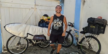 Franco Rueda, el mendocino que recorrió Brasil de sur a norte en bicicleta y por la costa. Foto: Gentileza.