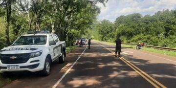 Accidente en Oberá dejó a dos personas heridas.