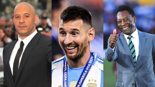 Vin Diesel, Lionel Messi y Pelé