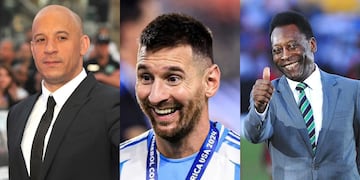 Vin Diesel, Lionel Messi y Pelé