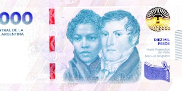 El Banco Central puso en circulación el nuevo billete de 10 mil pesos. Foto: La Voz