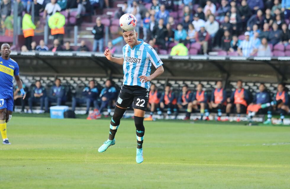 Racing: el gol de cabeza que se perdió Carlos Alcaraz ante Boca