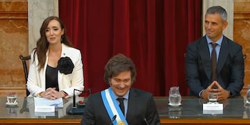 Milei, en la apertura de sesiones ordinarias del Congreso (Captura).