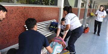 Se realizó un simulacro en el Colegio San José