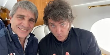 El ministro de Economía, Luis Caputo, junto al presidente Javier Milei. Foto archivo: X / @LuisCaputoAR