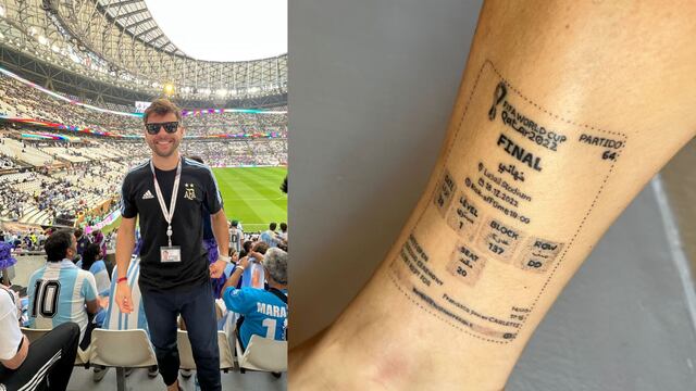 Francisco se tatuó la entrada de la final del mundo Qatar 2022.