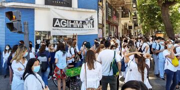 La protesta de los médicos por aumentos salariales.