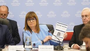 Patricia Bullrich exponiendo en Comisiones.