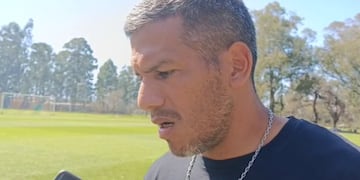 Hugo Soria, mediocampista de Gimnasia y Esgrima de Jujuy, habló tras la práctica en el complejo Papel Noa, de Río Blanco.