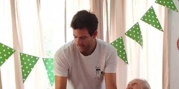 Juan Martín Del Potro visitó a los abuelos de una residencia en Tandil
