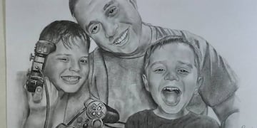 El primer dibujo que hizo, al retomar su arte.
