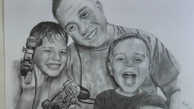 El primer dibujo que hizo, al retomar su arte.