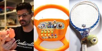 Comenzó reutilizando un walkman y ya lleva inumerables instrumentos realizados.