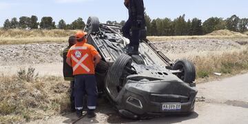 Accidente y vuelco
