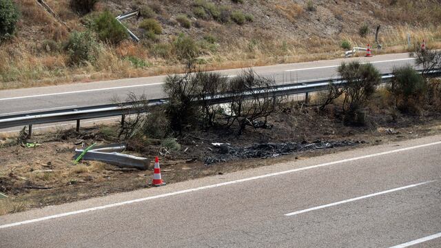 Las imágenes del lugar del accidente de Diogo Jota (AP)