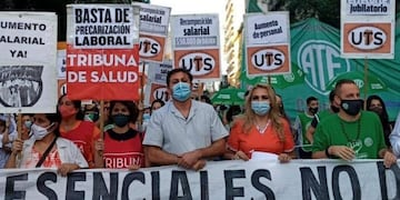 Nuevas protestas de la multisectorial de trabajadores de Salud. (Gentileza UTS)