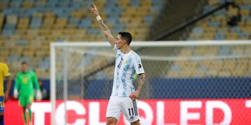El festejo de Di María tras su gol (AP)