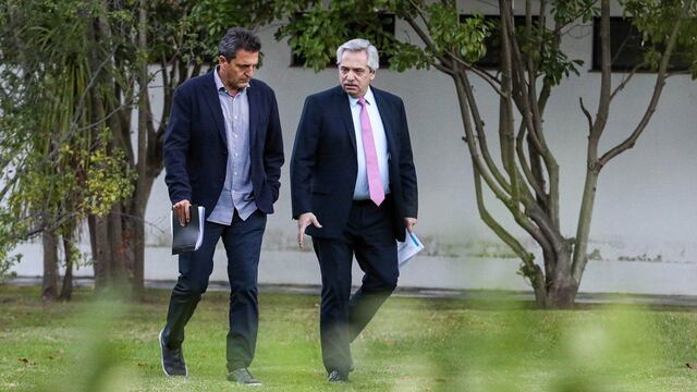 Alberto Fernández y Sergio Massa en Olivos (Archivo)