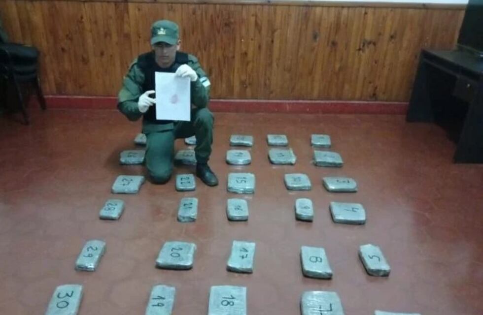 Gendarmería incauta 31 kilos de marihuana en Eldorado