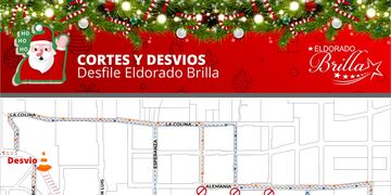 Eldorado: tránsito desviado por desfile navideño.