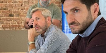 Rogelio Frigerio junto a Maximiliano Pullaro.