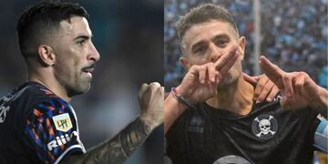 Michael Santos y Pablo Vegetti, los delanteros de Talleres y Belgrano que terminaron arriba en la tabla de goleadores de la Liga (La Voz).