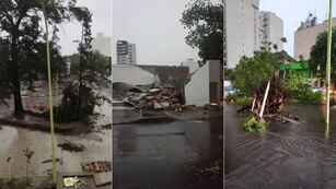 Fuerte temporal en Bahía Blanca dejó destrozos en la ciudad y varias personas heridas.