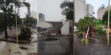 Fuerte temporal en Bahía Blanca dejó destrozos en la ciudad y varias personas heridas.