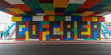Municipalidad de Córdoba realizó un mural de gran formato en puente Zípoli.