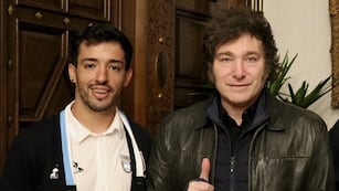 Milei recibió al medallista de oro, en la Casa Rosada.