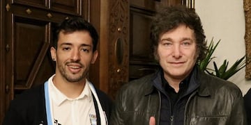 Milei recibió al medallista de oro, en la Casa Rosada.