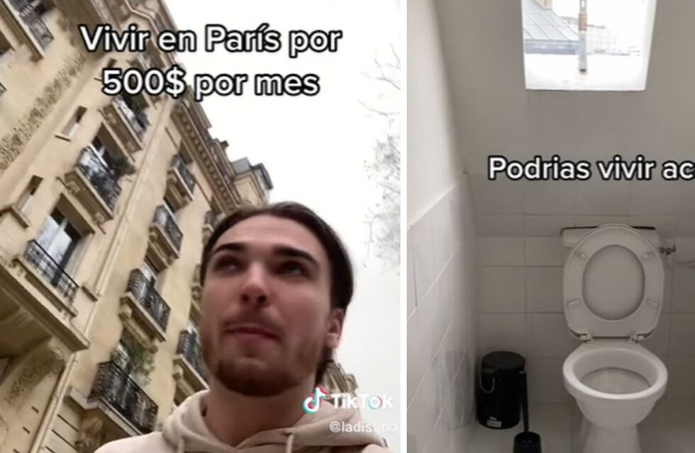 Hizo un tour por su alojamiento en París y se hizo viral: 9 metros, comparte baño y paga 500 dólares al mes