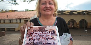 Mónica Dómina, la primera maestra de Lionel Messi. (AFP)