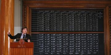 Milei en la Bolsa de Comercio