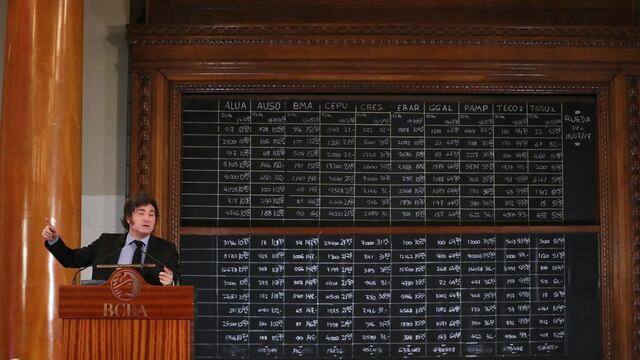 Milei en la Bolsa de Comercio