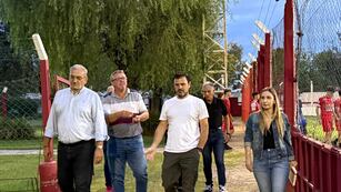 Alcides Calvo, Heriberto Passerino, presidente de Ferrocarril del Estado y Bárbara Chivallero
