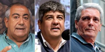 Héctor Daer, Pablo Moyano y Carlos Acuña, el triunvirato que conduce la CGT.