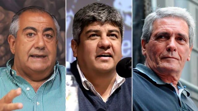 Héctor Daer, Pablo Moyano y Carlos Acuña, el triunvirato que conduce la CGT.