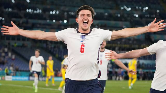 Harry Maguire convirtió en la victoria de Inglaterra frente a Ucrania. (AP Photo/Alessandra Tarantino, Pool)