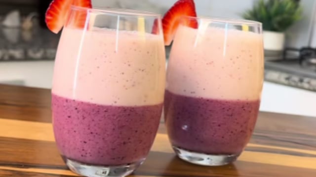 Cómo hacer este batido bicolor.