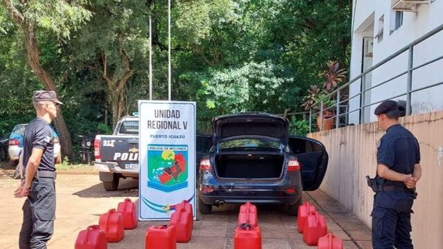 Secuestran 300 litros de combustible de contrabando en Puerto Iguazú.