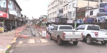 Avanzan las obras en la avenida Brasil de Puerto Iguazú.