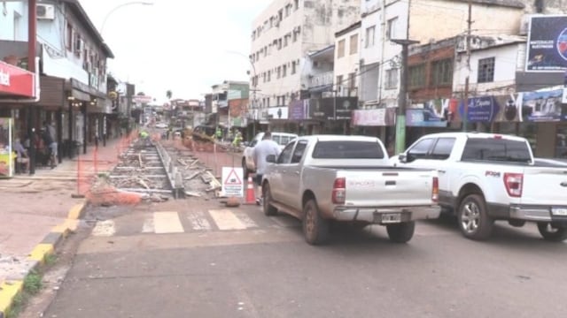 Avanzan las obras en la avenida Brasil de Puerto Iguazú.