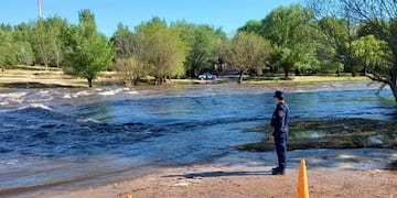 En Nono y la zona se ha cortado el tránsito en los vados, este 13 de octubre.