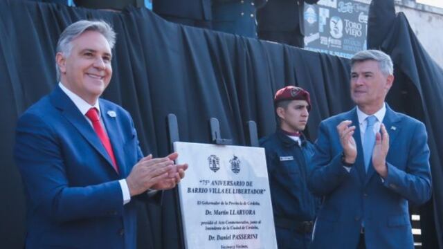 Llaryora y Passerini en Villa El Libertador. (Foto: Gobierno de Córdoba)