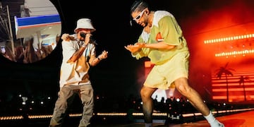 Bad Bunny y Arcángel sorprendieron a sus fans con un concierto sobre el techo de una estación de servicio