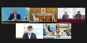 El presidente Aníbal Fernández realizó el anuncio de ampliación de obras para el sistema de salud en una reunión virtual.