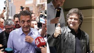 Massa y Javier Milei. Balotaje 2023 Foto: Clarín
