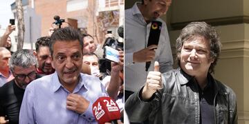 Massa y Javier Milei. Balotaje 2023 Foto: Clarín